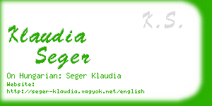 klaudia seger business card